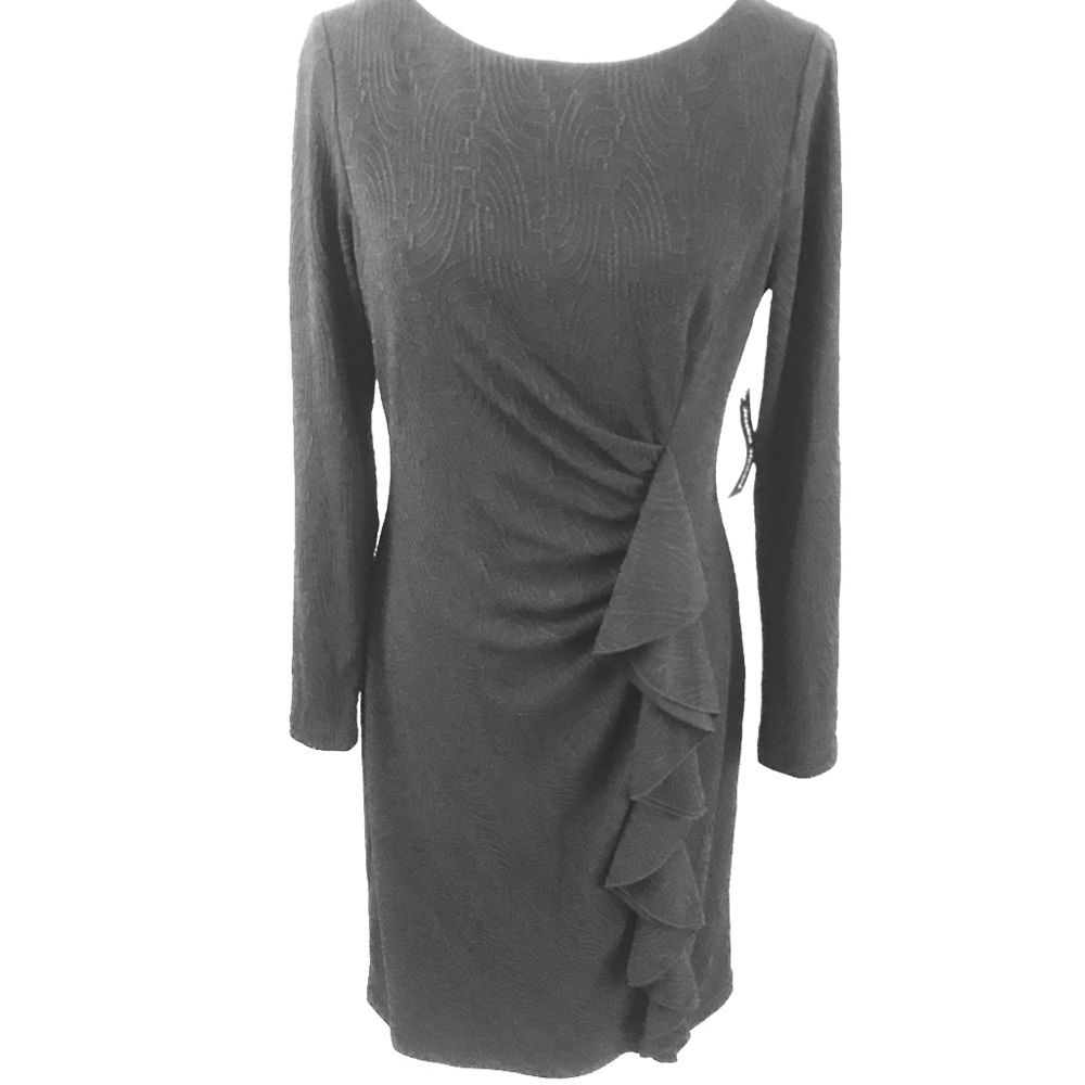 Black dress with ruffle front (#154-156)